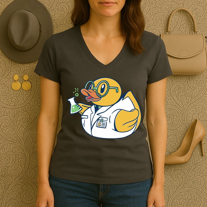 Scientist Rubber Duck Chemist Women's V-Neck T-Shirt
