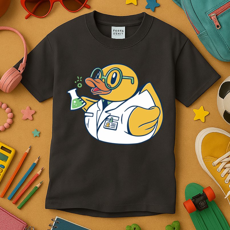 Scientist Rubber Duck Chemist Kids T-Shirt