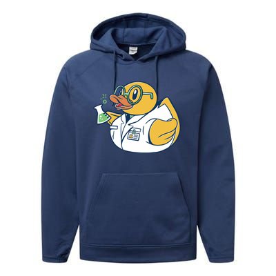 Scientist Rubber Duck Chemist Performance Fleece Hoodie