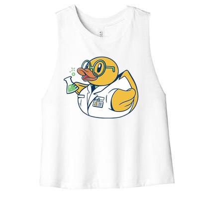 Scientist Rubber Duck Chemist Women's Racerback Cropped Tank