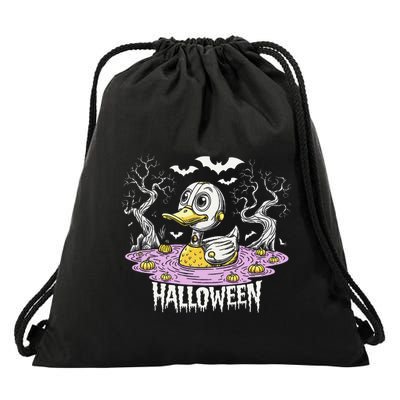 Spooky Rubber Duck Halloween Custome Cool Duckling Lover Drawstring Bag
