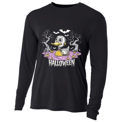 Spooky Rubber Duck Halloween Custome Cool Duckling Lover Cooling Performance Long Sleeve Crew