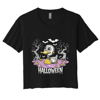 Spooky Rubber Duck Halloween Custome Cool Duckling Lover Crop Top