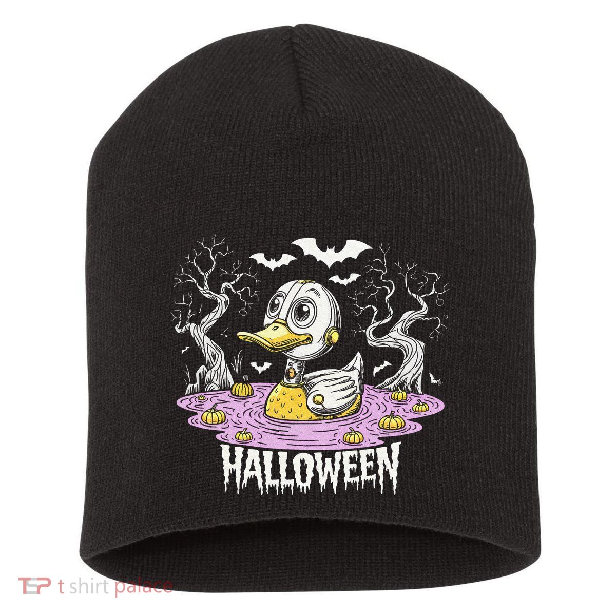Spooky Rubber Duck Halloween Custome Cool Duckling Lover Short Acrylic Beanie
