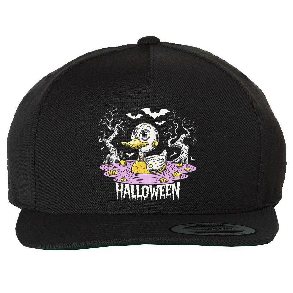 Spooky Rubber Duck Halloween Custome Cool Duckling Lover Wool Snapback Cap