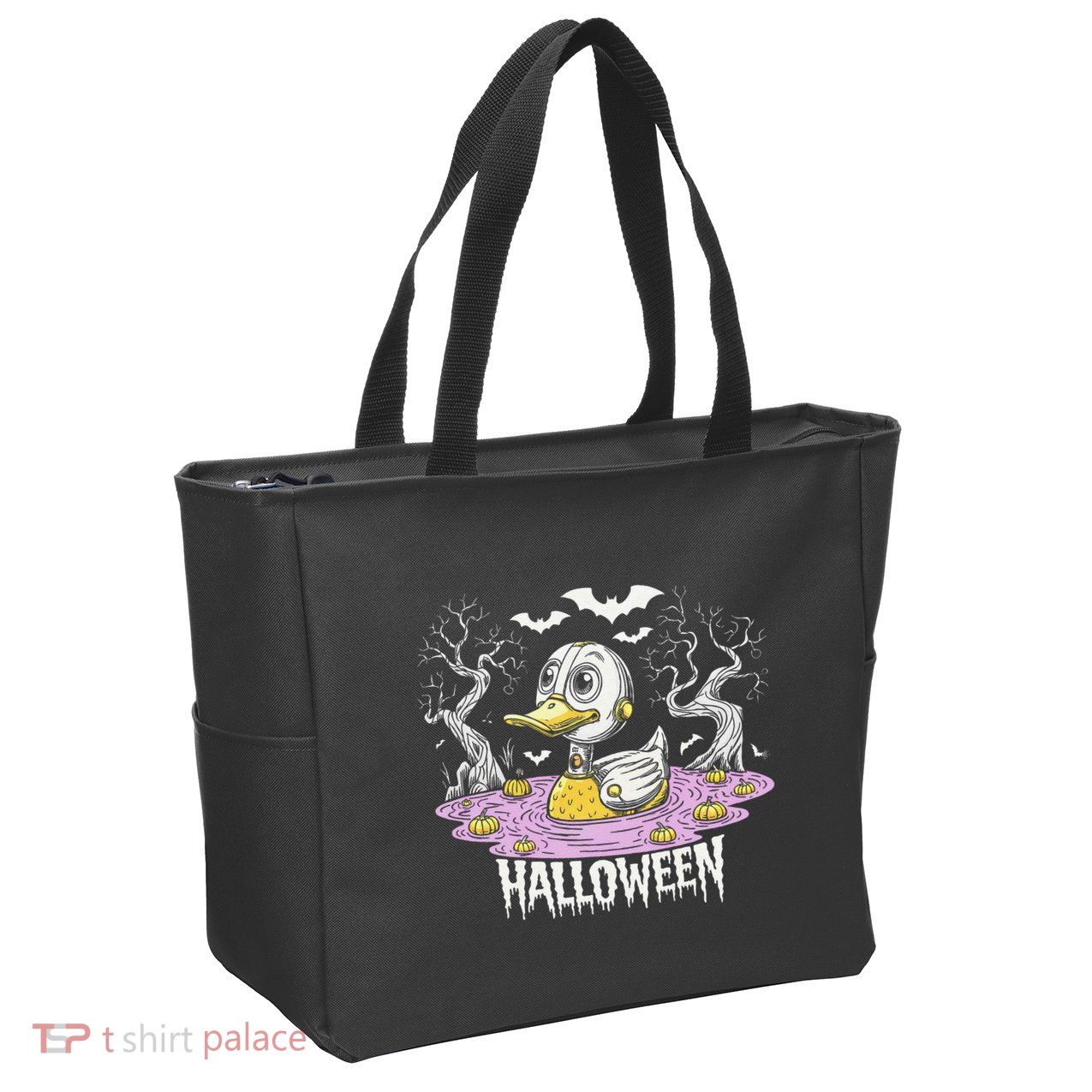 Spooky Rubber Duck Halloween Custome Cool Duckling Lover Zip Tote Bag