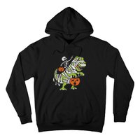 Skeleton Riding Dinosaur Halloween Hoodie