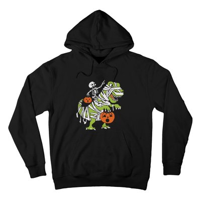 Skeleton Riding Dinosaur Halloween Hoodie