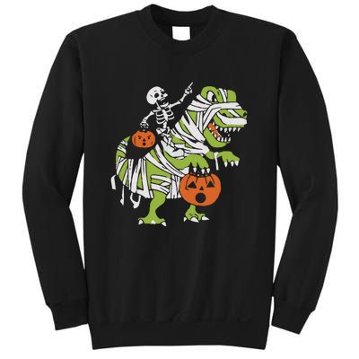 Skeleton Riding Dinosaur Halloween Sweatshirt