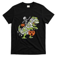 Skeleton Riding Dinosaur Halloween T-Shirt