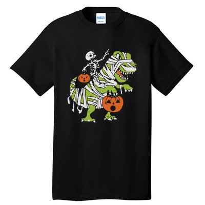 Skeleton Riding Dinosaur Halloween Tall T-Shirt