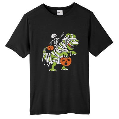 Skeleton Riding Dinosaur Halloween Tall Fusion ChromaSoft Performance T-Shirt