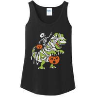 Skeleton Riding Dinosaur Halloween Ladies Essential Tank