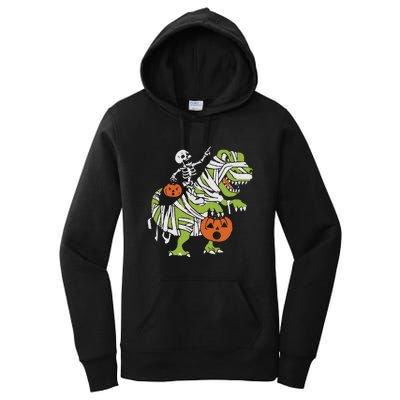 Skeleton Riding Dinosaur Halloween Women's Pullover Hoodie