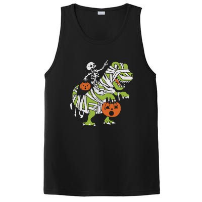 Skeleton Riding Dinosaur Halloween PosiCharge Competitor Tank