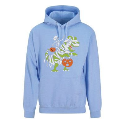 Skeleton Riding Dinosaur Halloween Unisex Surf Hoodie