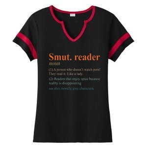 Smut Reader Definition Spicy Book Romance Reading Bookish Ladies Halftime Notch Neck Tee