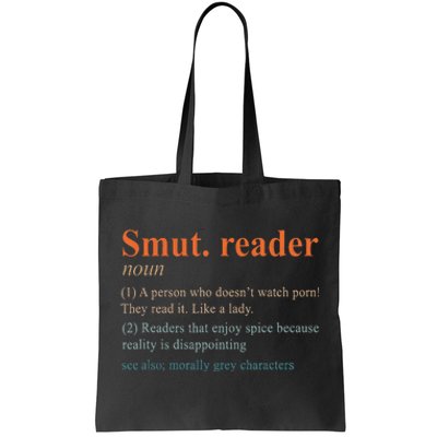 Smut Reader Definition Spicy Book Romance Reading Bookish Tote Bag