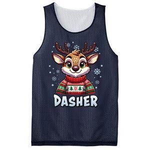 Santa’S Reindeer Dasher Xmas Group Costume Mesh Reversible Basketball Jersey Tank