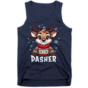 Santa’S Reindeer Dasher Xmas Group Costume Tank Top