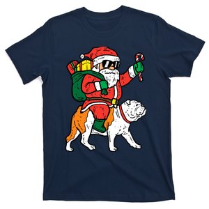 Santa Riding English Bulldog Christmas Xmas T-Shirt