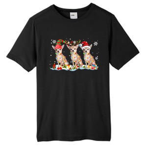 Santa Reindeer Elf Chihuahua Cute Christmas Lights Dog Lover Meaningful Gift Tall Fusion ChromaSoft Performance T-Shirt