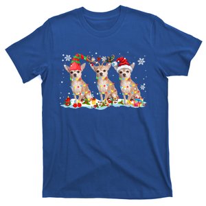 Santa Reindeer Elf Chihuahua Cute Christmas Lights Dog Lover Meaningful Gift T-Shirt