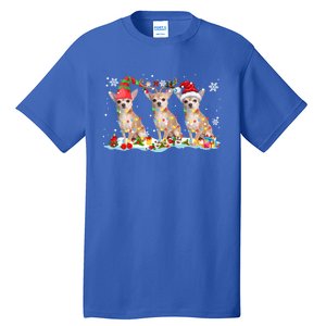 Santa Reindeer Elf Chihuahua Cute Christmas Lights Dog Lover Meaningful Gift Tall T-Shirt