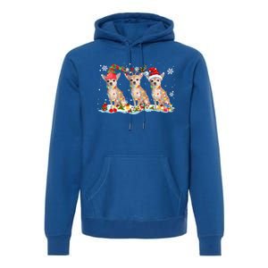 Santa Reindeer Elf Chihuahua Cute Christmas Lights Dog Lover Meaningful Gift Premium Hoodie