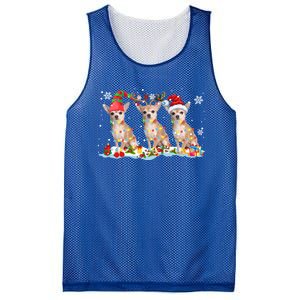 Santa Reindeer Elf Chihuahua Cute Christmas Lights Dog Lover Meaningful Gift Mesh Reversible Basketball Jersey Tank