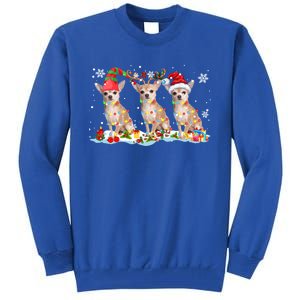 Santa Reindeer Elf Chihuahua Cute Christmas Lights Dog Lover Meaningful Gift Tall Sweatshirt