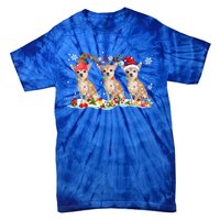 Santa Reindeer Elf Chihuahua Cute Christmas Lights Dog Lover Meaningful Gift Tie-Dye T-Shirt