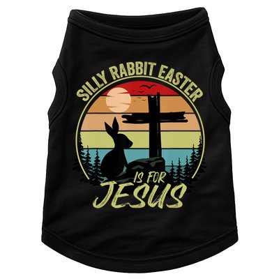 Silly Rabbit Easter Is For Jesus Retro Vintage Easter Day Doggie Tank