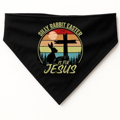 Silly Rabbit Easter Is For Jesus Retro Vintage Easter Day USA-Made Doggie Bandana