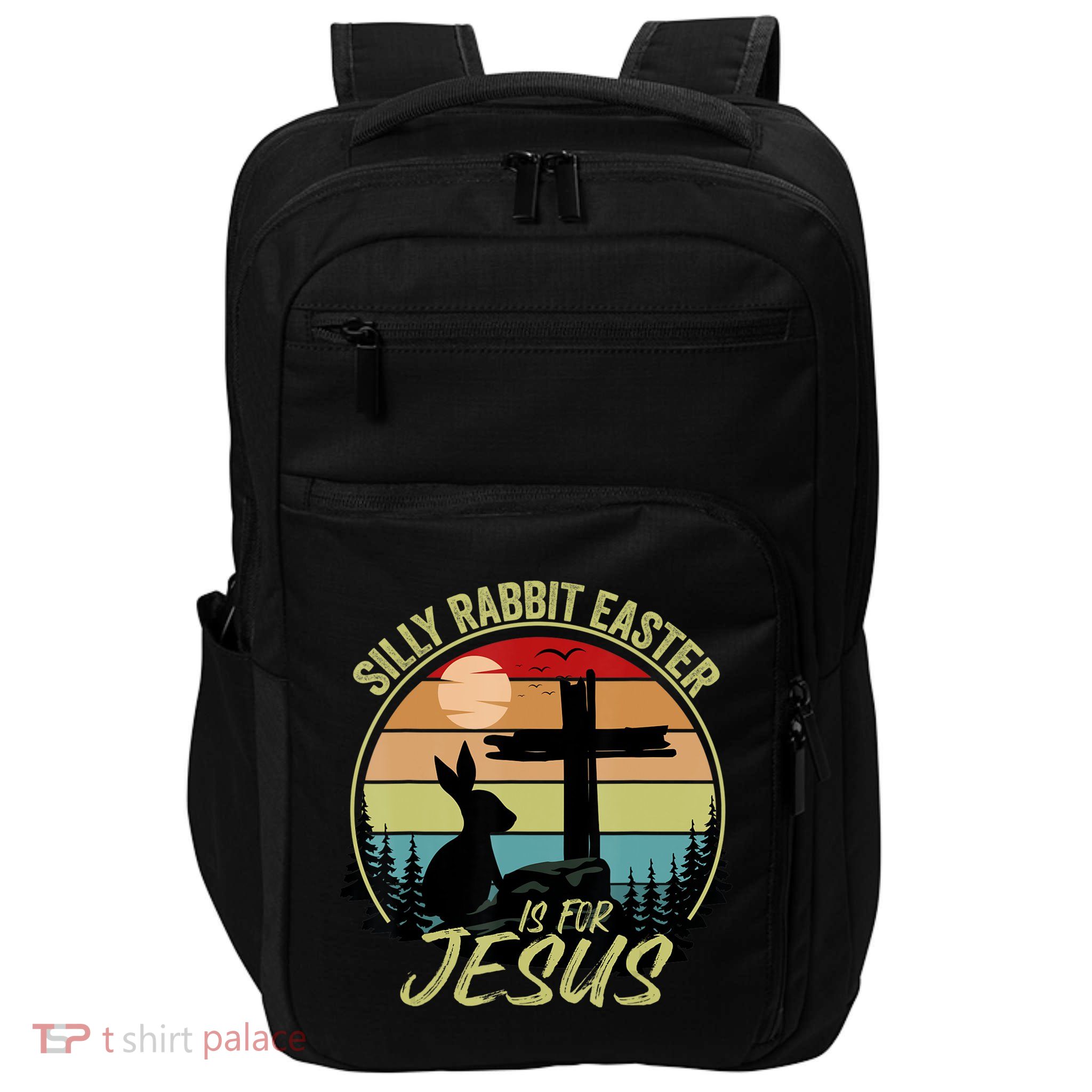 Silly Rabbit Easter Is For Jesus Retro Vintage Easter Day Impact Tech Backpack