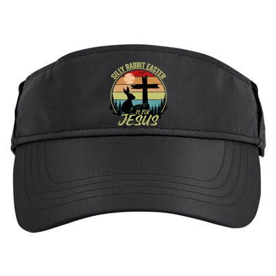 Silly Rabbit Easter Is For Jesus Retro Vintage Easter Day Adult Drive Performance Visor