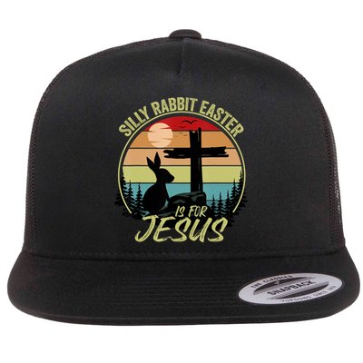 Silly Rabbit Easter Is For Jesus Retro Vintage Easter Day Flatbill Hat