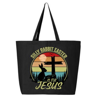 Silly Rabbit Easter Is For Jesus Retro Vintage Easter Day 25L Jumbo Tote