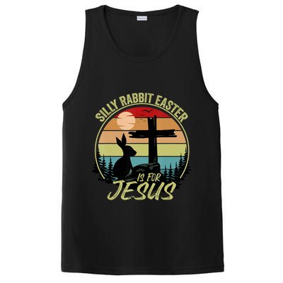 Silly Rabbit Easter Is For Jesus Retro Vintage Easter Day PosiCharge Competitor Tank