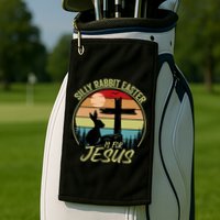Silly Rabbit Easter Is For Jesus Retro Vintage Easter Day Golf Towel