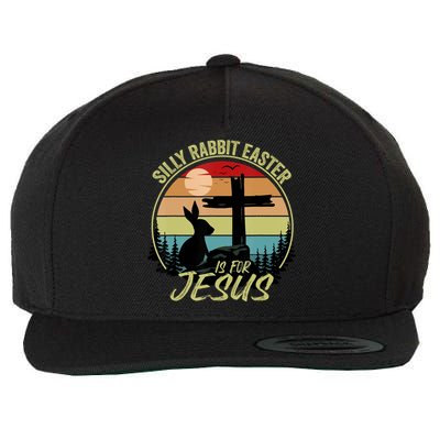 Silly Rabbit Easter Is For Jesus Retro Vintage Easter Day Wool Snapback Cap