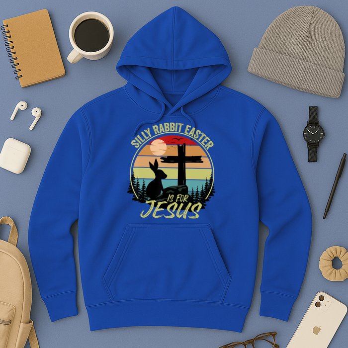 Silly Rabbit Easter Is For Jesus Retro Vintage Easter Day Hoodie