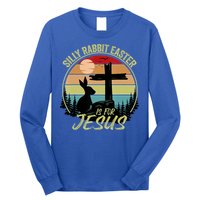 Silly Rabbit Easter Is For Jesus Retro Vintage Easter Day Long Sleeve Shirt