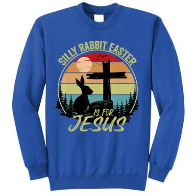 Silly Rabbit Easter Is For Jesus Retro Vintage Easter Day Sweatshirt