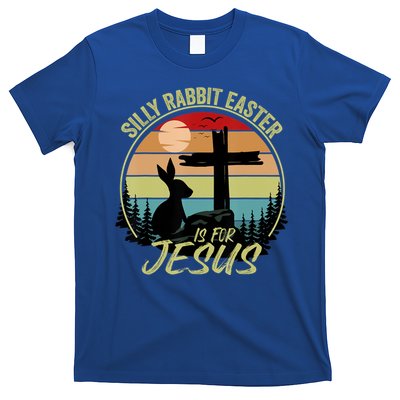 Silly Rabbit Easter Is For Jesus Retro Vintage Easter Day T-Shirt