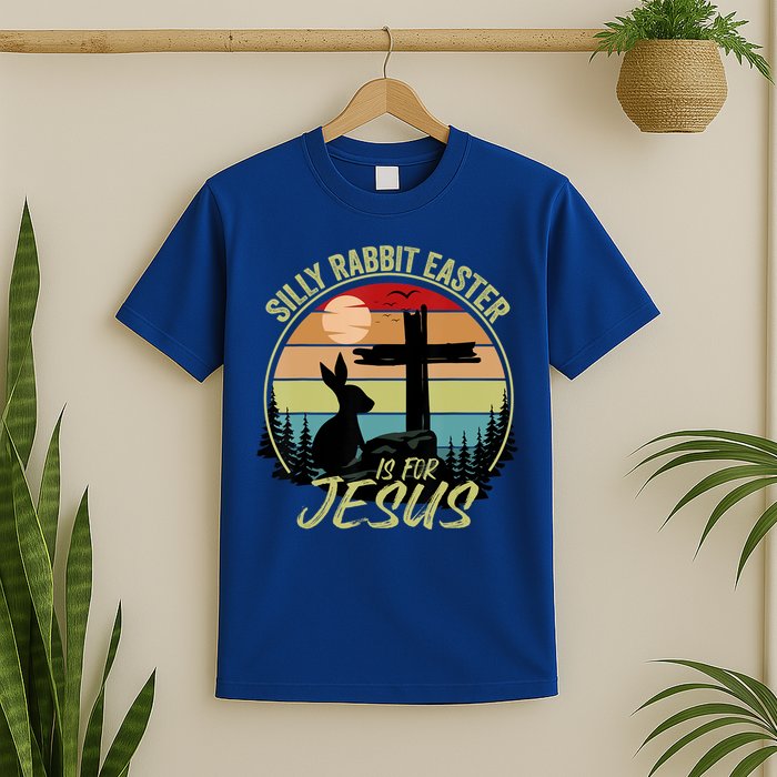 Silly Rabbit Easter Is For Jesus Retro Vintage Easter Day T-Shirt