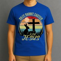 Silly Rabbit Easter Is For Jesus Retro Vintage Easter Day T-Shirt