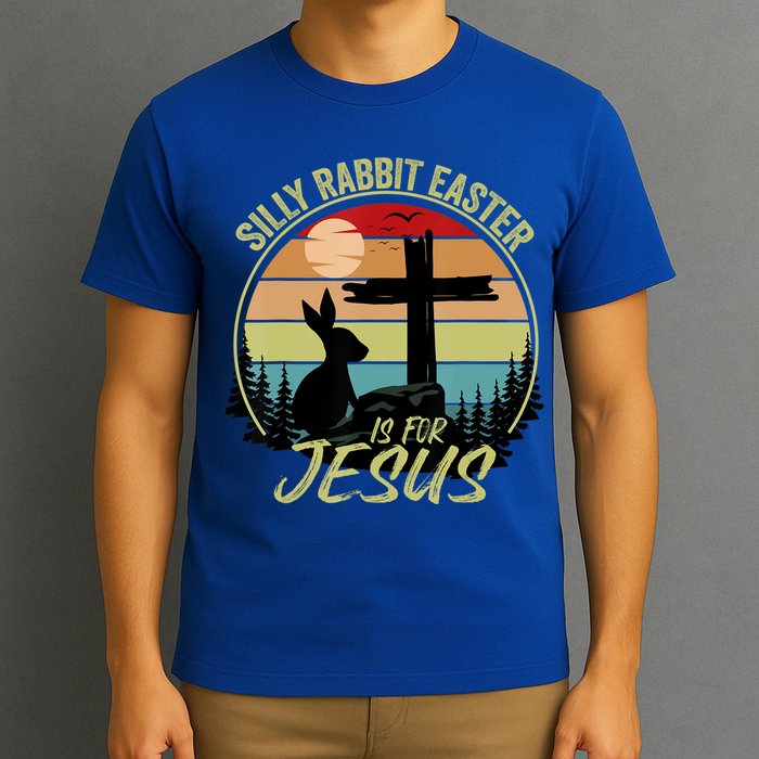 Silly Rabbit Easter Is For Jesus Retro Vintage Easter Day T-Shirt
