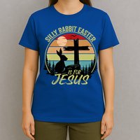Silly Rabbit Easter Is For Jesus Retro Vintage Easter Day T-Shirt