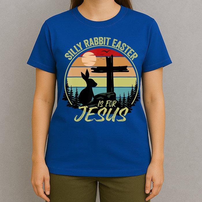 Silly Rabbit Easter Is For Jesus Retro Vintage Easter Day T-Shirt